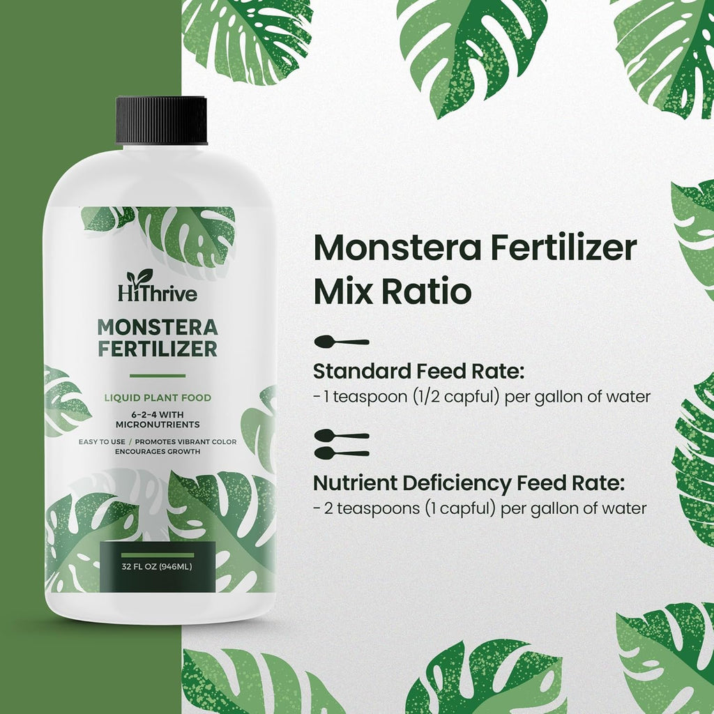 32oz Monstera Plant Food - Makes 192 Gallons of Monstera Fertilizer, Liquid Indoor Plant Fertilizer for Obliqua, Deliciosa and More, 6-2-4 NPK Ratio for Houseplants’ Healthy Growth & Glossy Leaves