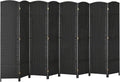 HOMCOM Room Divider, 8 Panel Folding Privacy Screen, 5.6' Tall Freestanding Wall Partition for Home Office, Bedroom, Black
