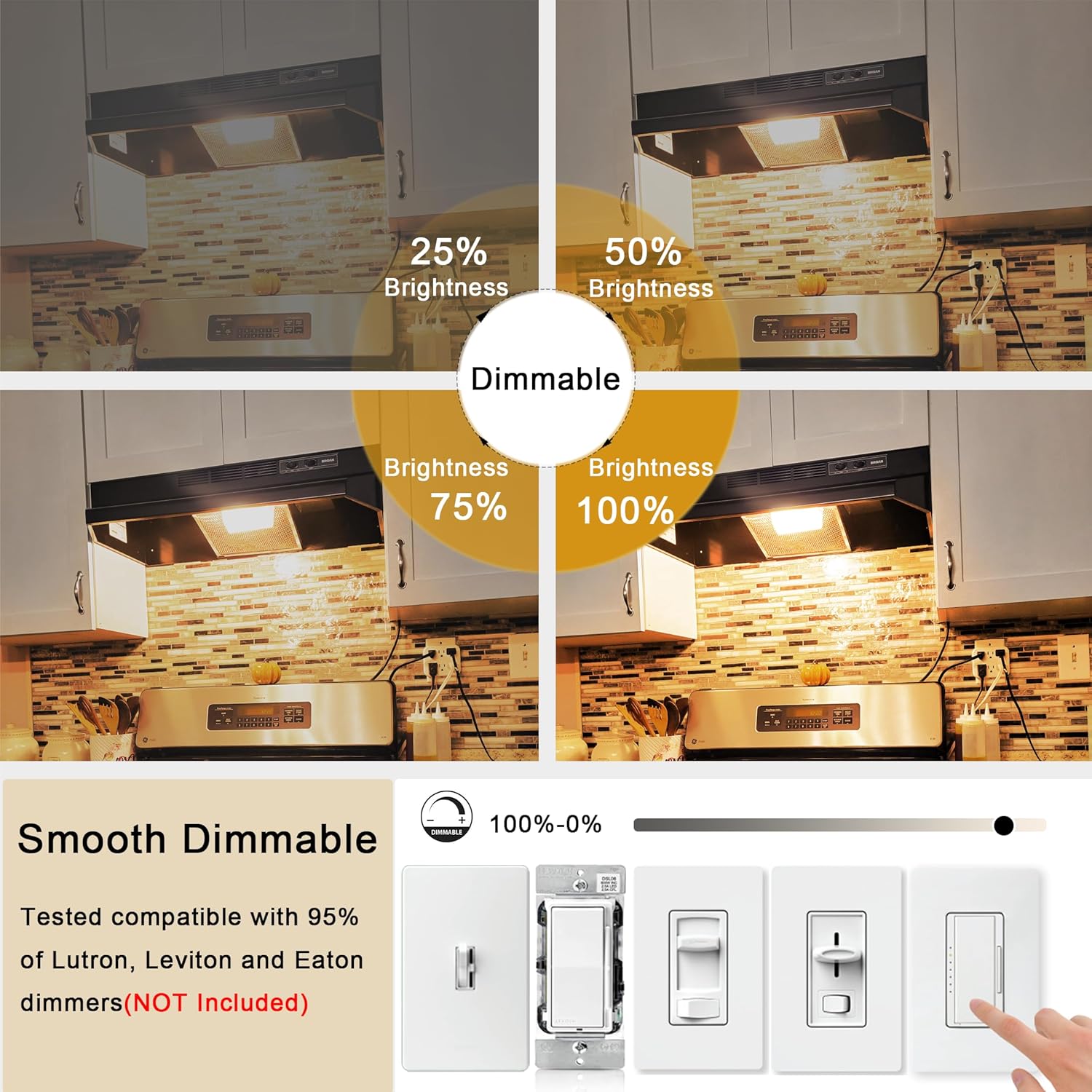2.5 Inch E17 Intermediate Base LED Filament Bulb 360 Lumens, 2700K Soft White Dimmable Appliance Bulb AC 120V, UL Certified T8 Microwave Light Bulbs Under Hood for Refrigerator Stove 6Pack