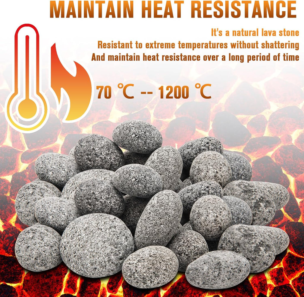 Black Lava Rocks for Fire Pit,2"-3" Natural Lava Stones, Black Lava Rocks for fire Pit and Fireplace（10 Pound）