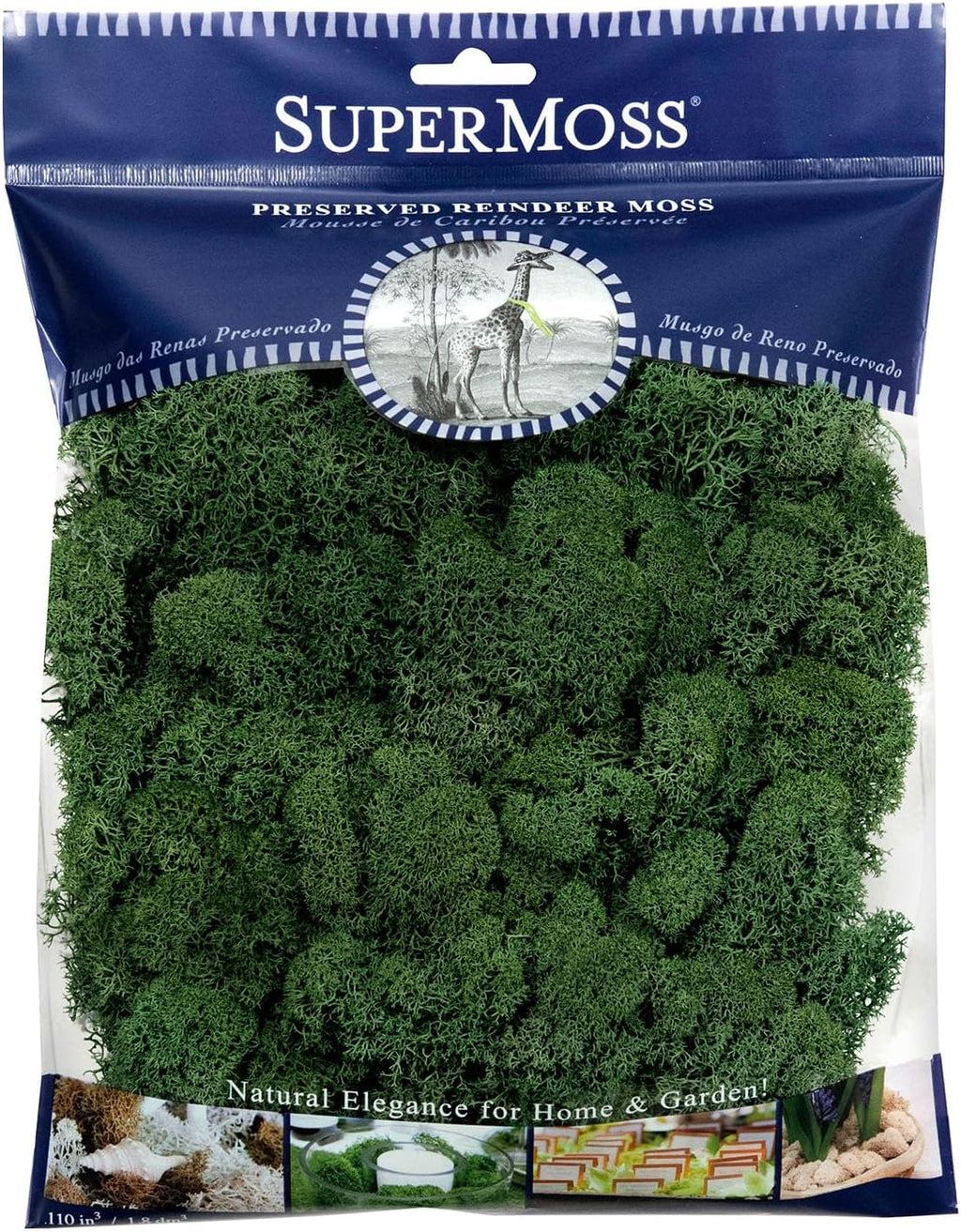 SuperMoss Reindeer Preserved Long Lasting Decorative Moss for Floral Décor Potted Plants and Indoor Planters, Forest