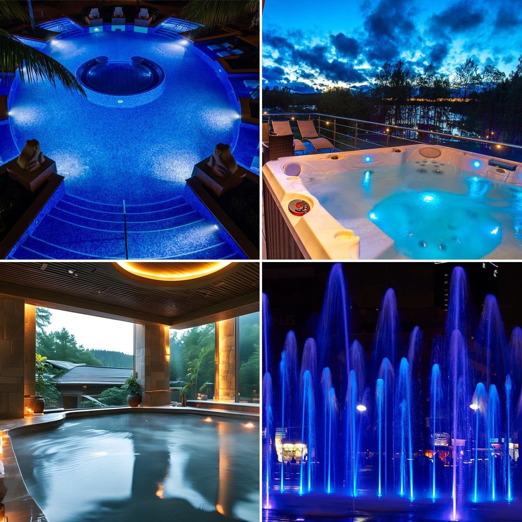 120V 12W Blue SPA Light Ocean Dark Blue LED Bulb for Bathtub/SPA/Swimming Pool/Hot Spring/Fountain Super Bright Pool Lamp Replace 100W-300W Bulb Fits Pentair Hayward Light Fixtures E26 PAR20