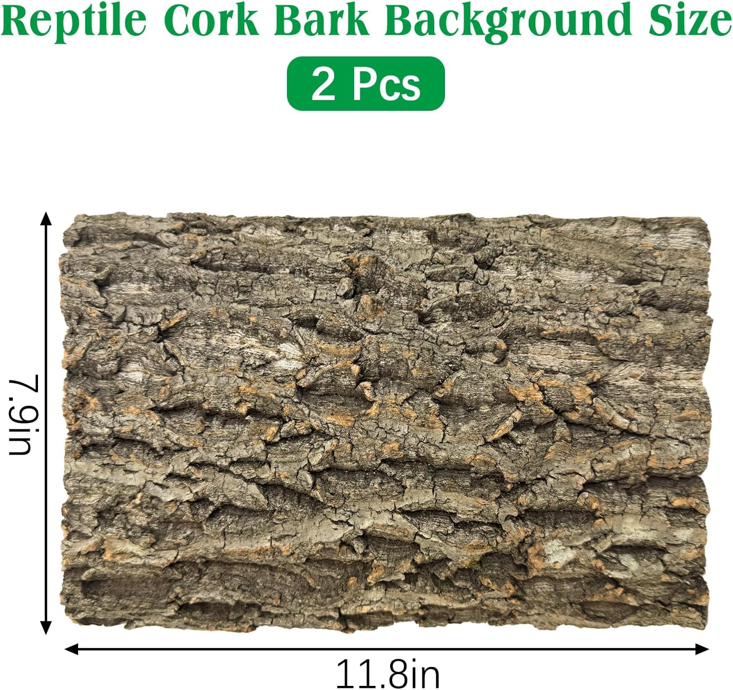 kathson 2PCS Cork Tile Background Bark 11.8”Lx7.9”W Terrarium Backdrop Wall Decor Natural Reptile Climbing Mat Habitat Decor for Spider Gecko Lizard Chameleon Bearded Dragon Turtle Snake