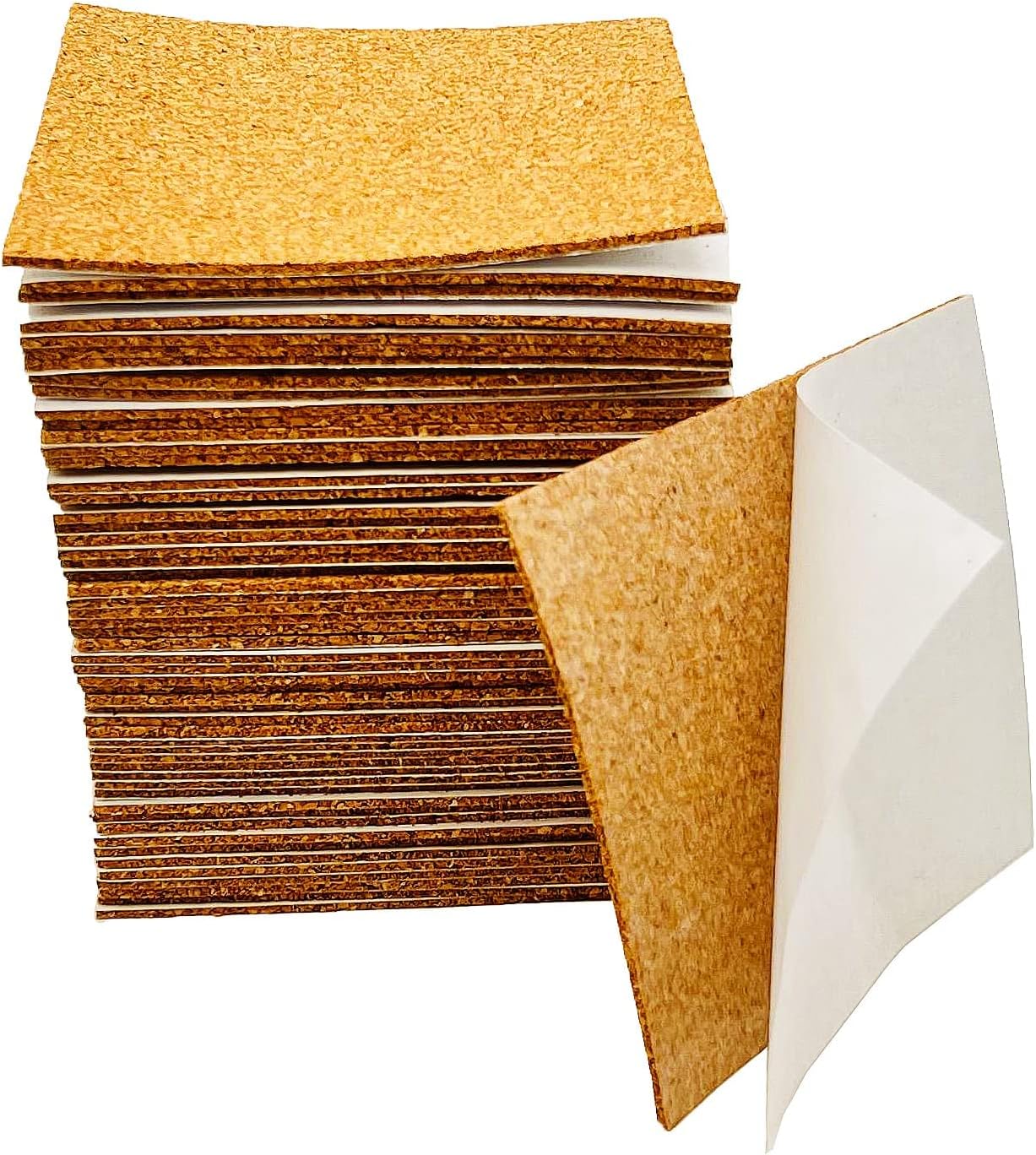 50 Pcs Self Adhesive Cork Squares, MYYZMY 4 x 4 Inch Cork Backing Sheets, 2mm Thick