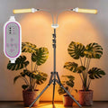 Grow Lights for Indoor Plants Full Spectrum, LED Plant Light with Stand, Adjustable Height, 4/8/12H Timer, 10 Dimmable Levels & 3 Lighting Modes (Stand-2 Head)