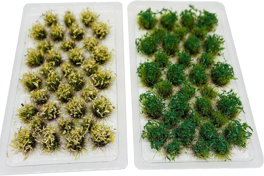 Woohome 70 PCS Flower Cluster Model 2 Color Static Grass Model Flower Vegetation Groups Grass Tufts Set for DIY Miniature Train Landscape Terrain Railway Scenery Decorations