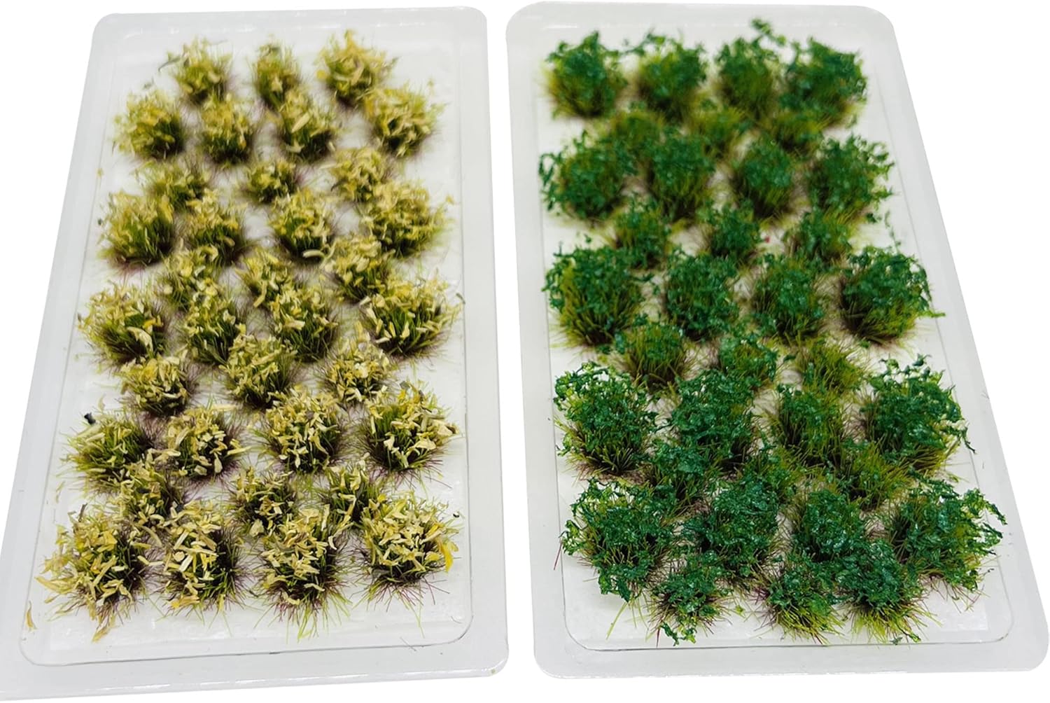 Woohome 70 PCS Flower Cluster Model 2 Color Static Grass Model Flower Vegetation Groups Grass Tufts Set for DIY Miniature Train Landscape Terrain Railway Scenery Decorations