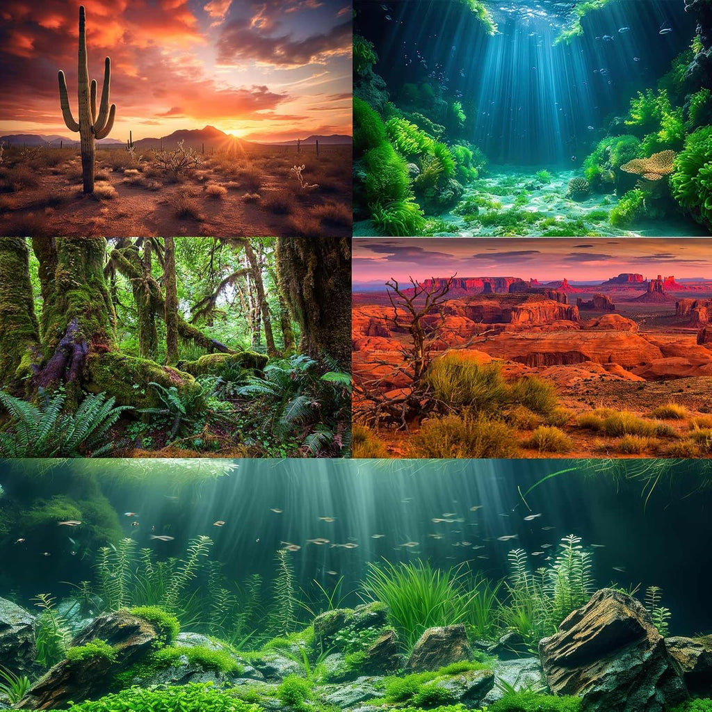 Waterfall Aquarium Background Deep Rainforest Natural Landscape Terrarium Background Falls Green Jungle Plants Fish Tank Background Waterfall Forest Reptile Background Wallpaper Vinyl 24x16in