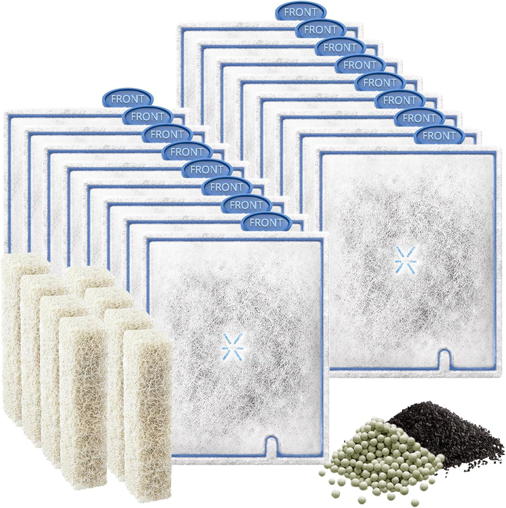 16 Pack Large Filter Cartridges Compatible with Aqueon QuietFlow Filter LED PRO 20,30,50,75/Power 20,30,50,55/75, E Internal Size 40 Canister Filters