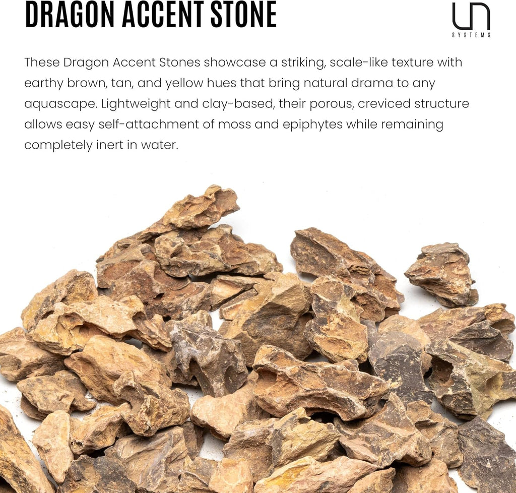 UNS Accent Stone - Aquascaping Hardscape for Freshwater Aquarium Aquascape - Shrimp, Turtle, Betta Fish Tank Decoration - Yellow Red Small Rock for Terrariums & Vivariums - Dragon Stone Ohko, 2.2 lb