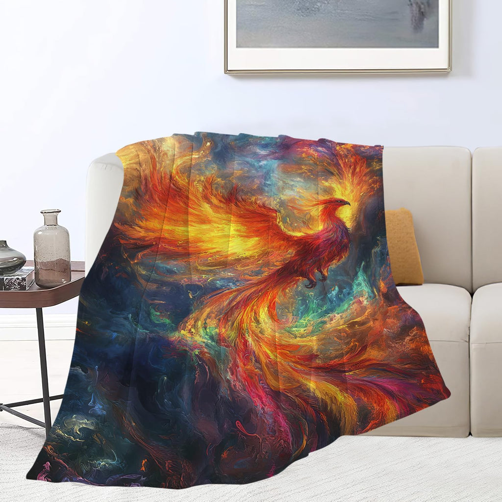 Phoenix Blanket Phoenix Bird Throw Blanket Bird Gifts for Women Girls Men Boys Kids Adults Super Soft Cozy Plush Fluffy Fuzzy Fleece Blanket Decor 40''X50''