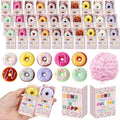 Wettarn 50 Sets Appreciation Donut Gifts Cute Stress Balls with Support Gift Boxes Inspirational Party Favors for Employee Coworker Friends Office Positive Stress Relief Toys