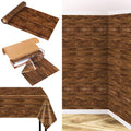 100 Ft x 54 in Brown Wood Grain Tablecloth Roll with Slide Cutter Rustic Plastic Table Cover for Western Theme Party Barn Birthday Farmhouse Vintage Backdrop Picnic Wedding Decoration