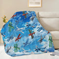 Airplane Blanket Cute Aircraft Plane Throw Blanket Gifts for Girls Women Kids Boys Adults Men Super Soft Cozy Plush Fluffy Fuzzy Fleece Blanket Home Decor 50''X60''