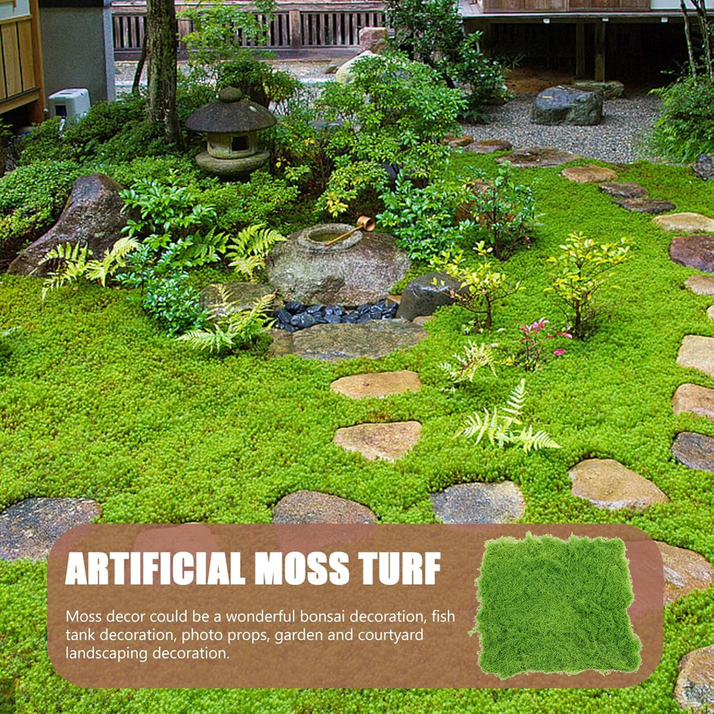 Artificial Moss Turf Lifelike Faux Lawn for Landscape Decoration for Garden Fish Tank Bonsai and Photo Props Lightweight Material Flocking