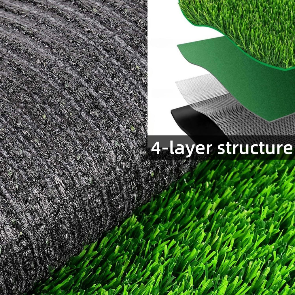 Artificial Grass Rug 3 ft x 65 ft, Synthetic Fake Grass Turf Mat for Indoor Outdoor Garden Home Decor, 0.8" Pile Height