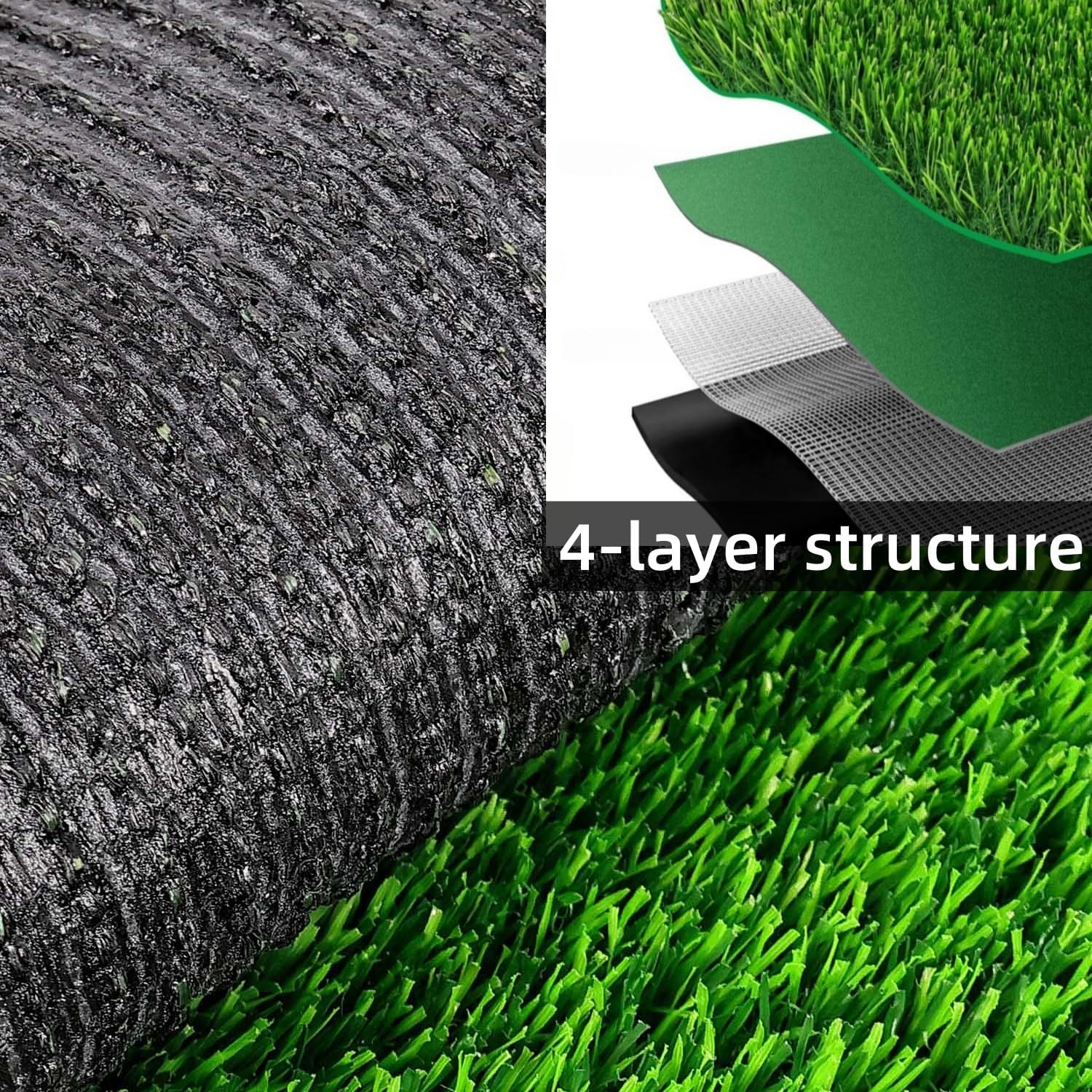 Artificial Grass Rug 5 ft x 23 ft, Synthetic Fake Grass Turf Mat for Indoor Outdoor Garden Home Decor, 0.8" Pile Height