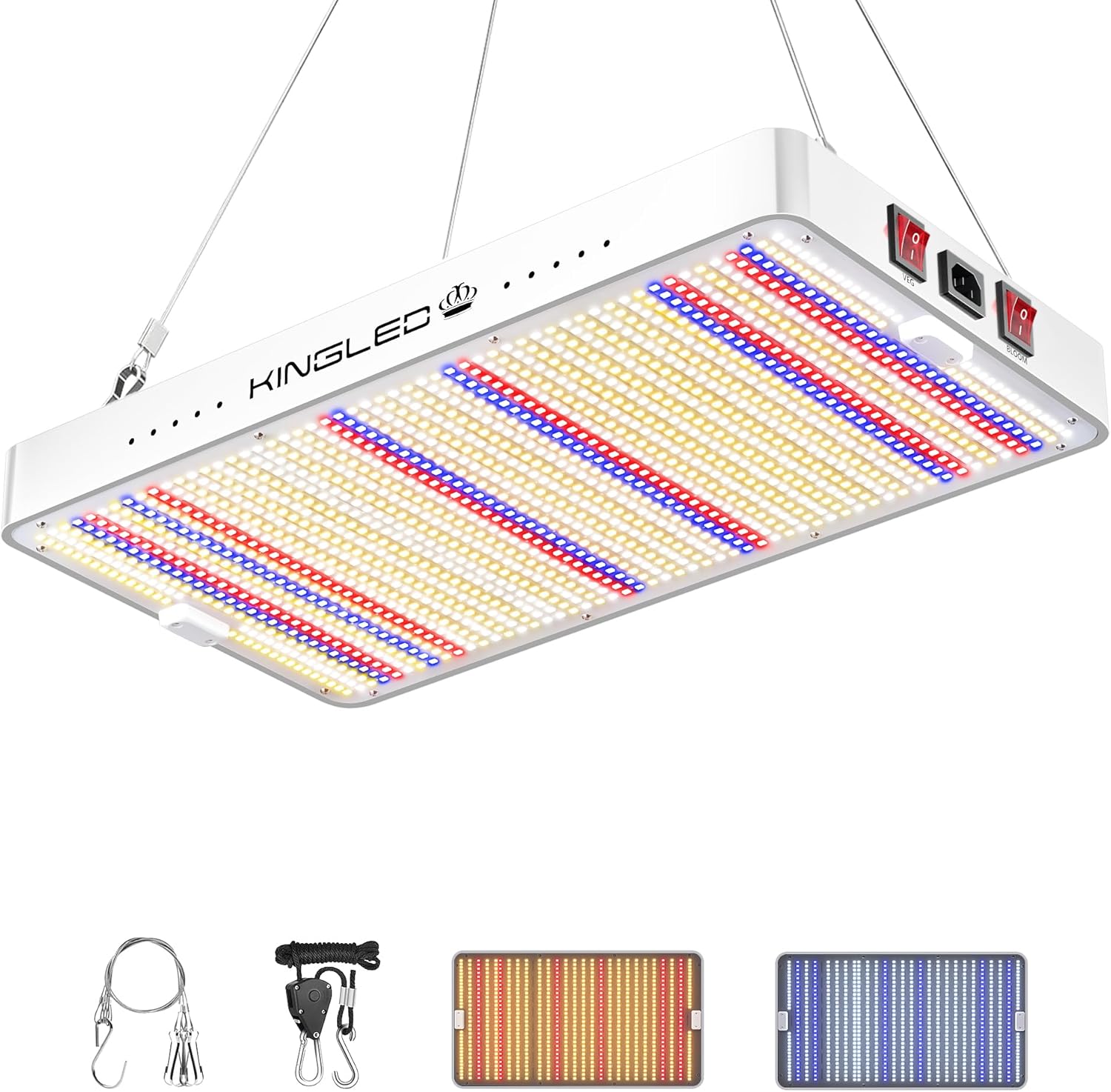 KINGLED KP3000 LED Grow Lights with Yield LEDs 4x4ft Coverage Full Spectrum Grow Lights for Indoor Hydroponic Plants Greenhouse Growing Lamps Veg Bloom Daul Mode