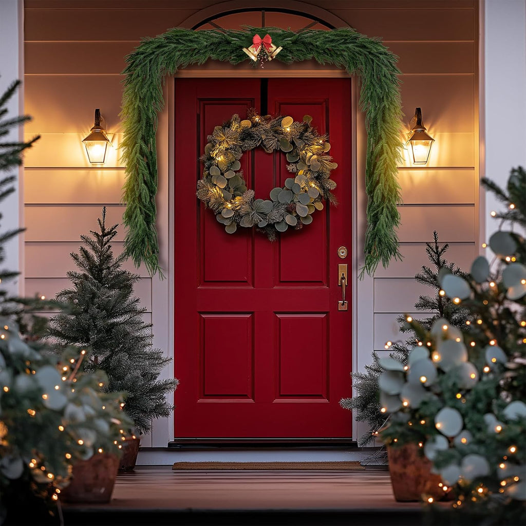 6FT Christmas Garland,Flexible Greenery Artificial Norfolk Pine Garland for Fireplace Mantel Staircase Front Door Table Centerpiece, Indoor Outdoor Holiday Decor with Realistic Pine Needles (1)