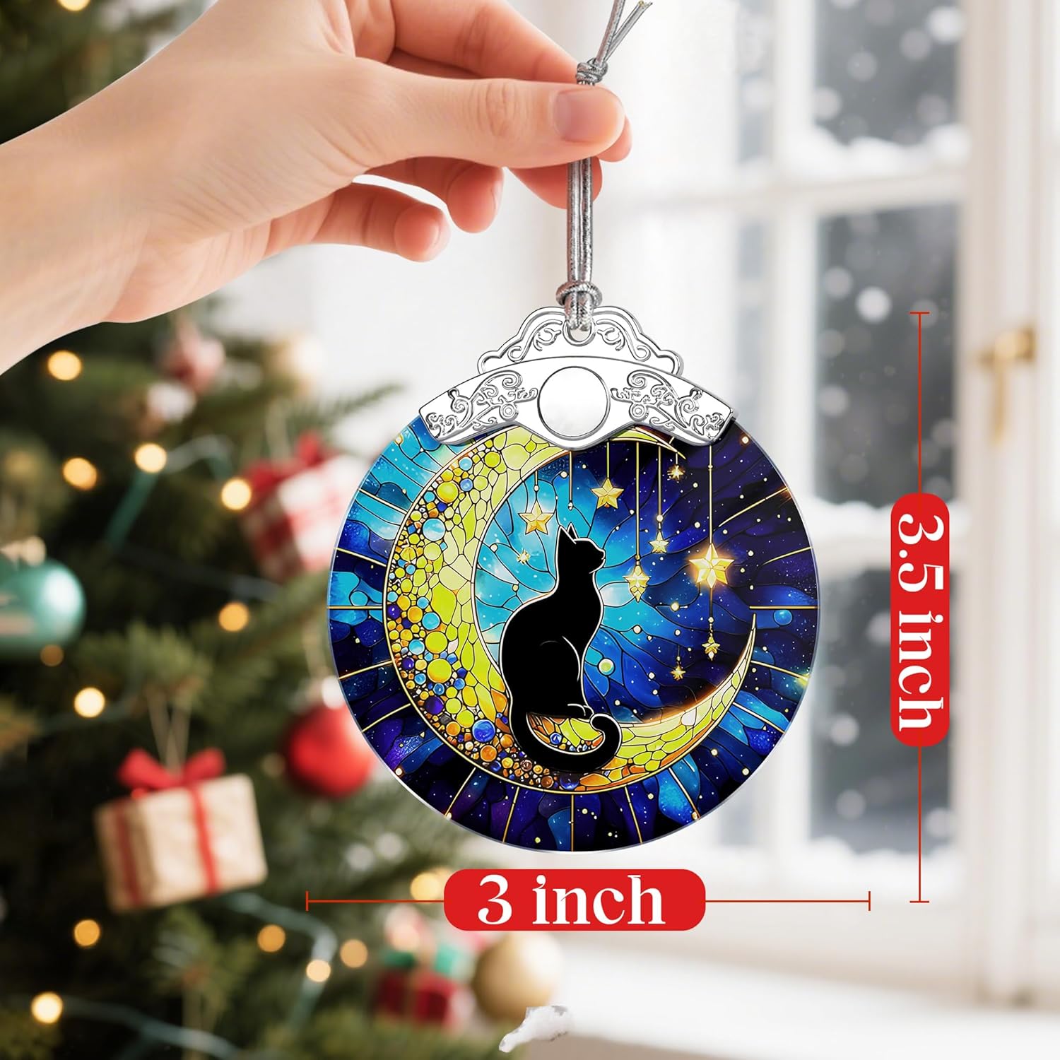 Black Cat Christmas Ornaments: Christmas Tree Ornaments, Holiday Decor Gift, Stocking Stuffers, Gift Ideas, Xmas Gifts & Gifts for Cat Lover