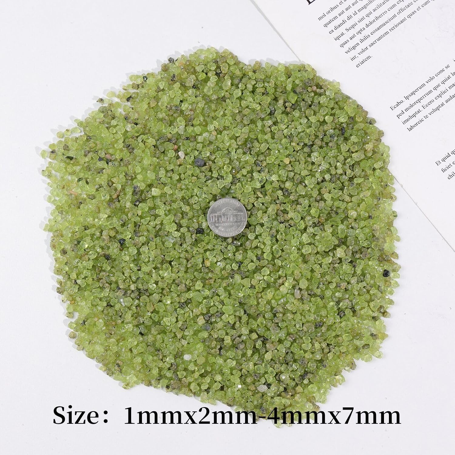 SUNYIK Peridot Tumbled Chips Stone Crushed Crystal Quartz Pieces Irregular Shaped Stones 1pound(about 460 gram)