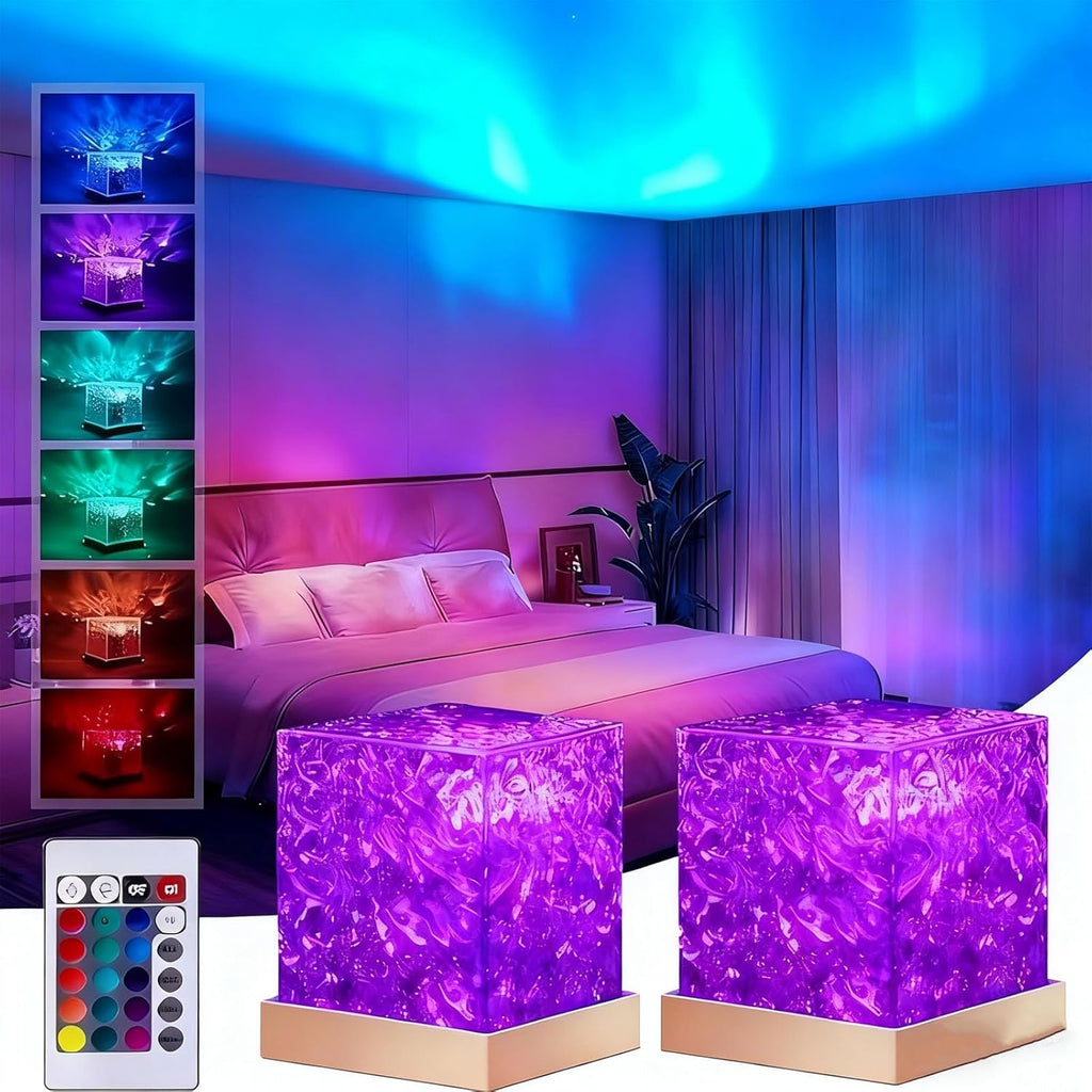 Magical Northern Lights for Your Room, Magic Northern Light, Aurora Night Light Projector with Remote Control, Color-Changing Mood Ocean Light for Home, Relaxation & Decor (16 Colors * 2, Plug-in)