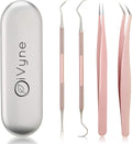 Premium Vinyl Weeding Tool Kit - Precision Stainless Steel Weeder - Hook and Pick with Fine Tweezers Crafting Set for Cricut Vinyl - by iVyne (Rose Gold)