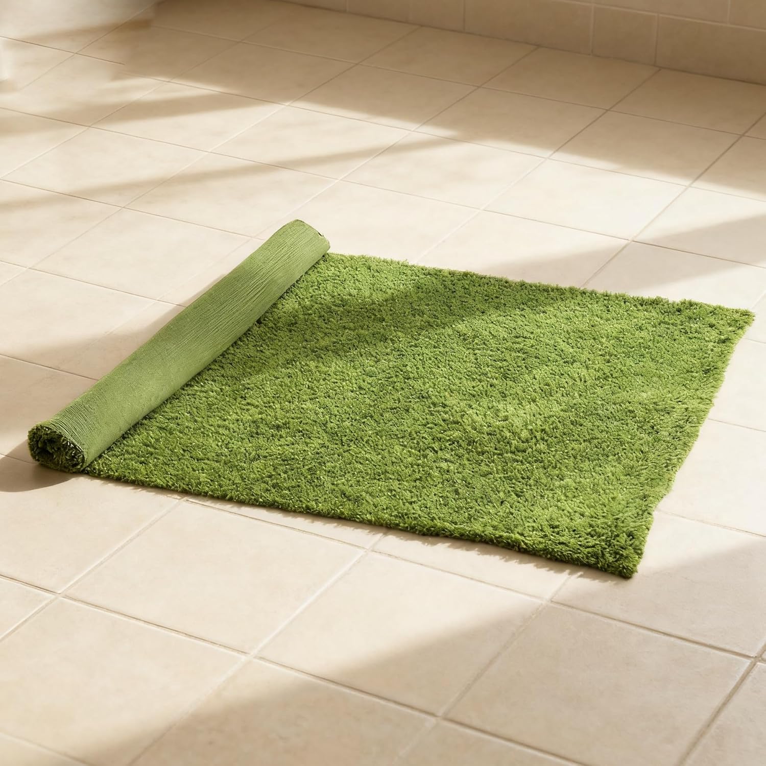 Artificial Grass Mat 4x3.3 Ft - Realistic & Soft Synthetic Turf, Fake Grass Carpet for Indoor Outdoor Use, Backyard, Patio, Balcony Decor (Fine Rain Green)