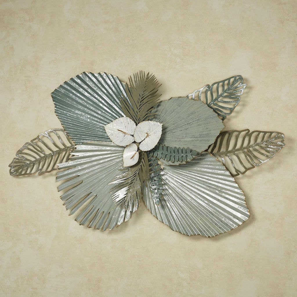 Touch of Class Mystic Tropics Floral and Leaf Metal Wall Sculpture | Tropical Style Sculpture Decor for Bedroom, Living Room, Bathroom, Entryway, Hallway