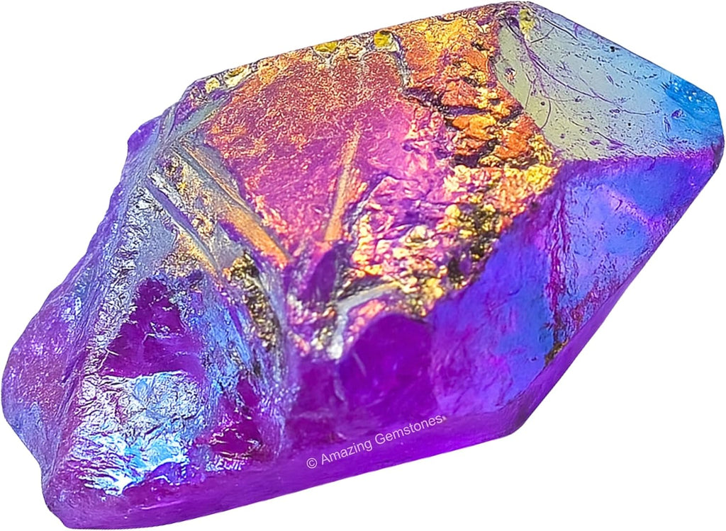 Amazing Gemstone 2 Pieces Amethyst Aura Quartz Raw Crystals and Healing Stones, Natural Rocks for Meditation and DIY Raw Stones and Crystals