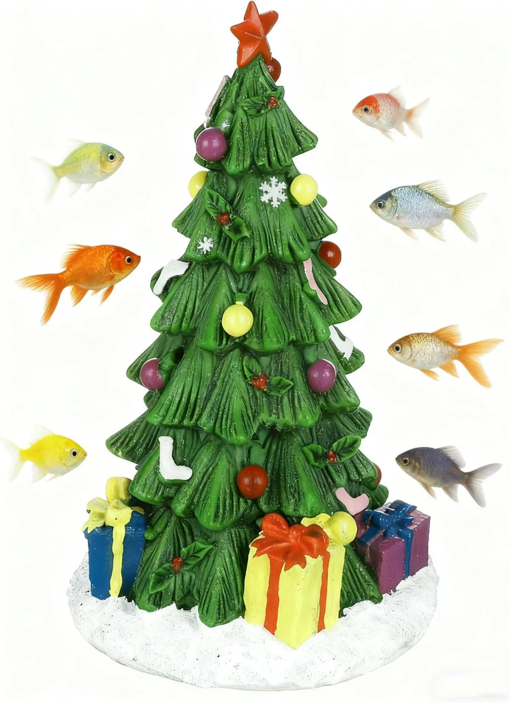 Betta,Friendly Christmas Tree Aquarium Decoration,Holiday Fish Tank Landscape Ornament