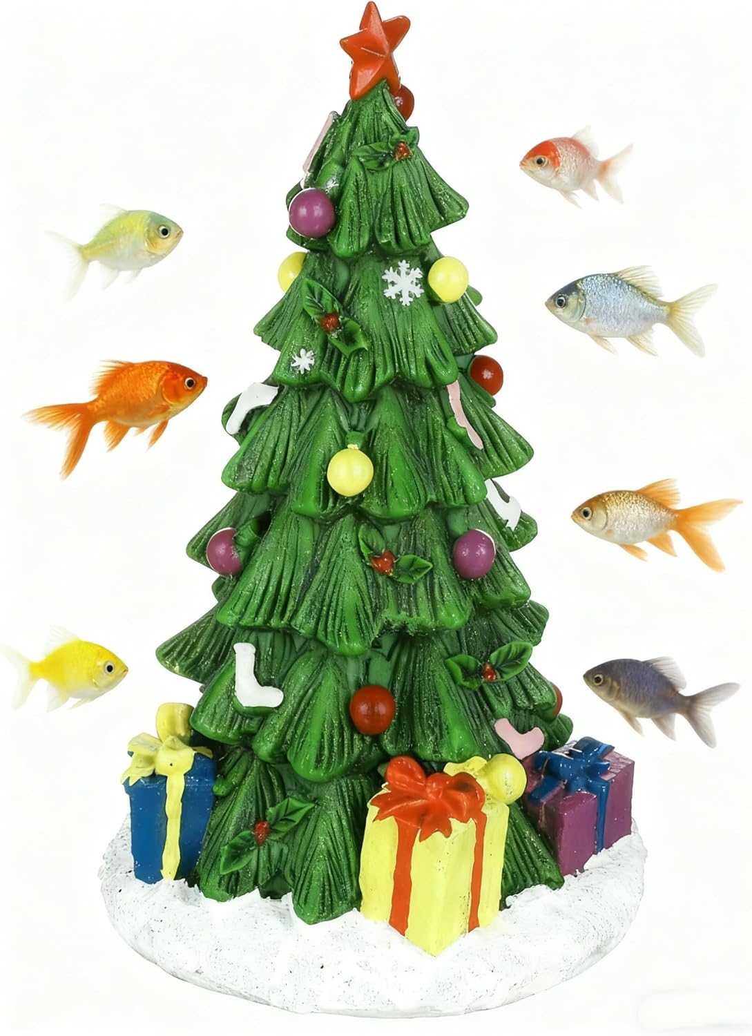 Betta,Friendly Christmas Tree Aquarium Decoration,Holiday Fish Tank Landscape Ornament