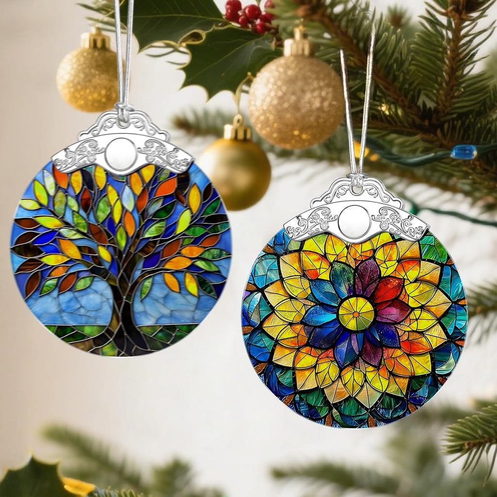 Rainbow Mandala Christmas Ornaments: Christmas Tree Ornaments, Holiday Decor, Stocking Stuffers, Gift Ideas, Xmas Gifts & Spiritual Gifts for Her