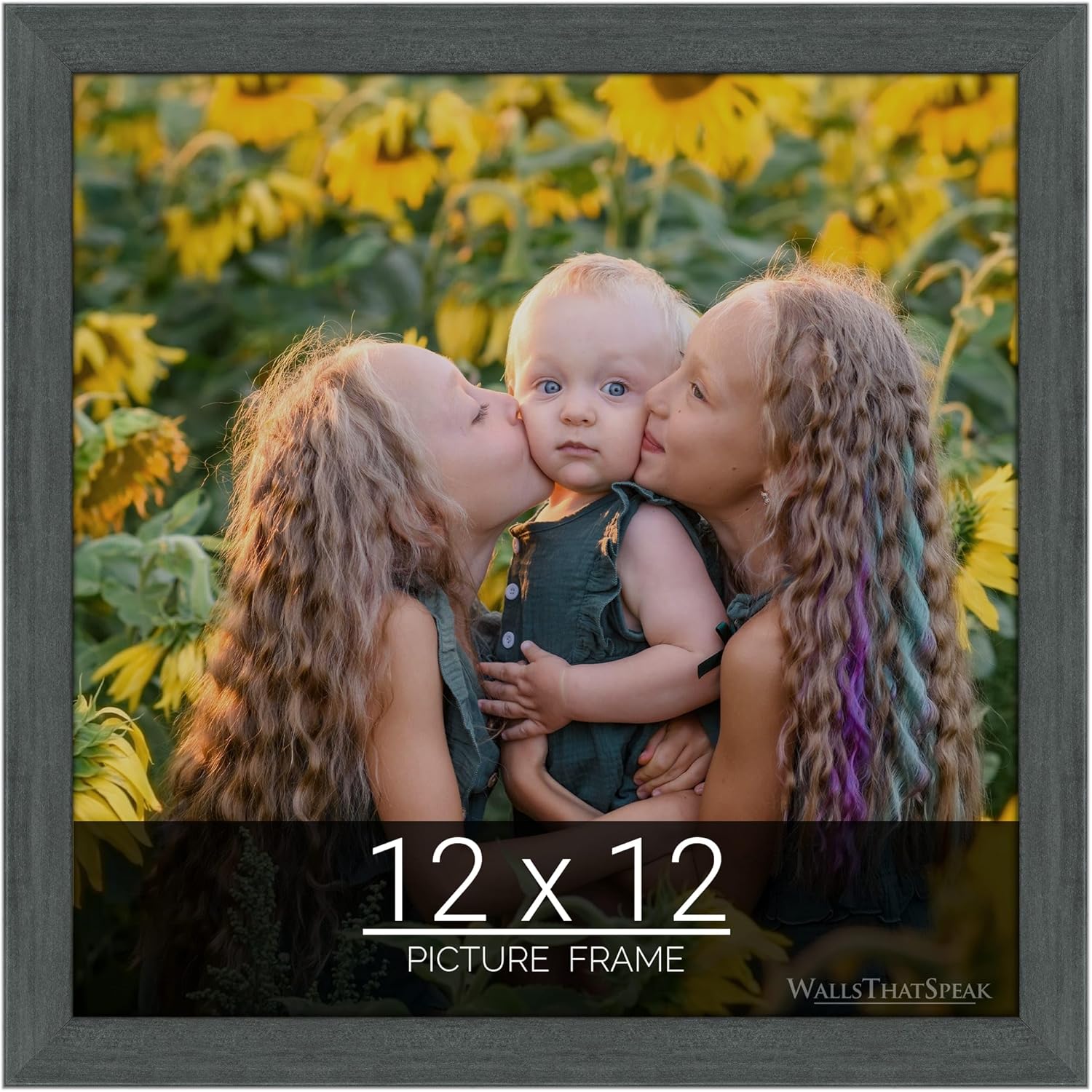wallsthatspeak 12x12 Slate Gray Picture Frame for Puzzles Posters Photos or Artwork