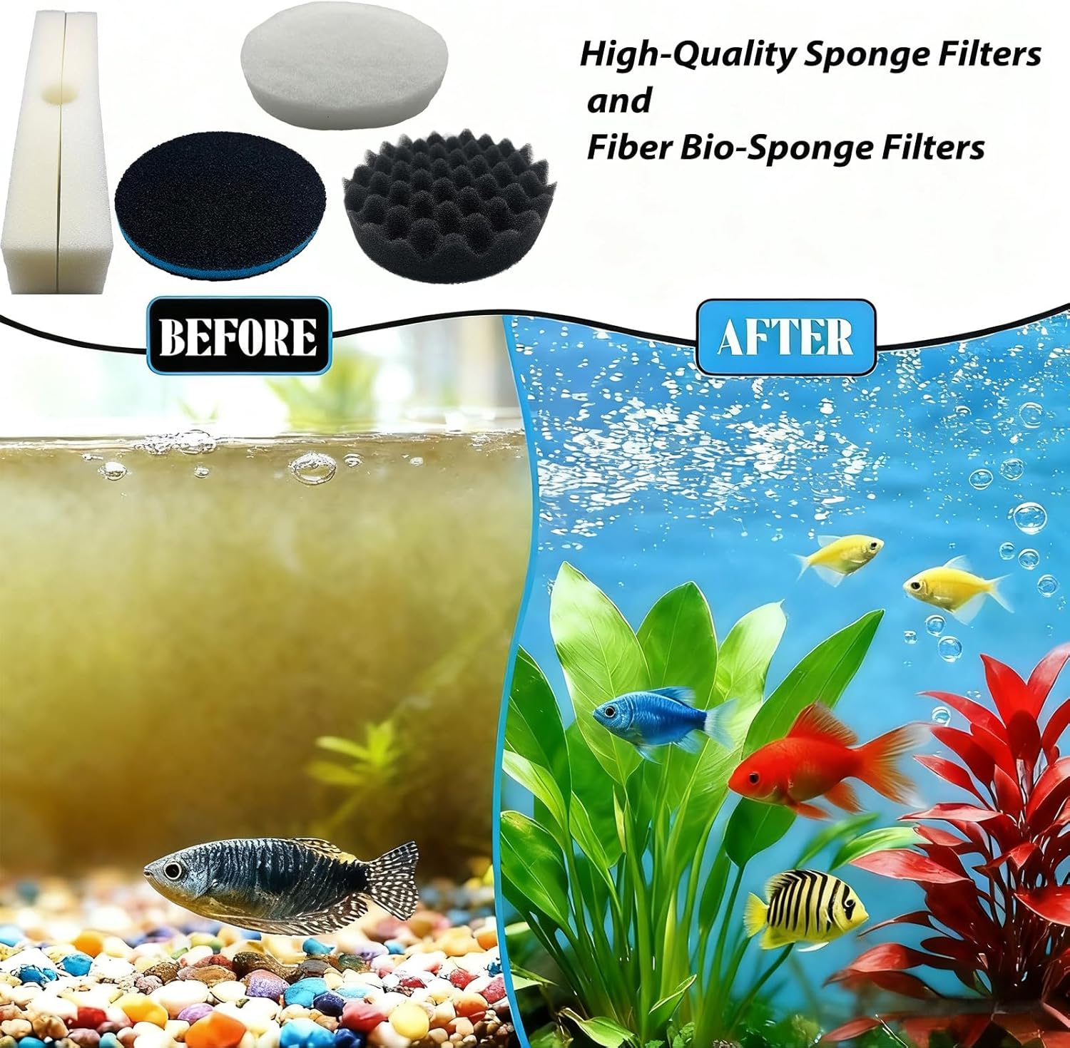 24 Piece Fx6 Canister Filter Media Kit Replacement Compatible with Fluval Fx4/Fx5/Fx6 Aquarium Filters Including Upgraded 3-in-1 Carbon Pad, Bio Foam, Carbon Sponge Filter, Ceramic Rings