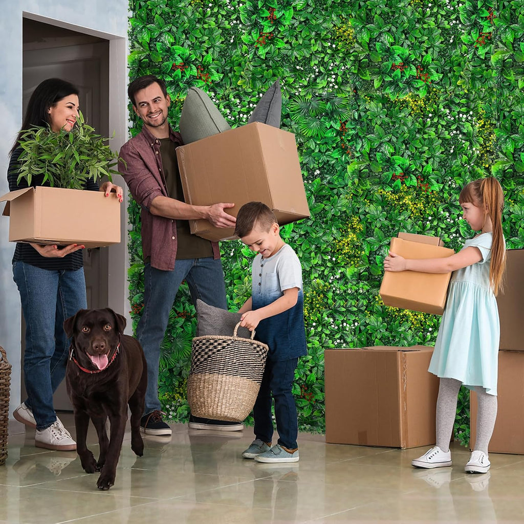 Grass Wall, Artificial Tropical Boxwood Panels 20"x20"(8pcs), Privacy Hedge Fence Screen with UV Protection, Greenery Backdrop for Indoor Home Wedding Decor and Outdoor Patio Backyard