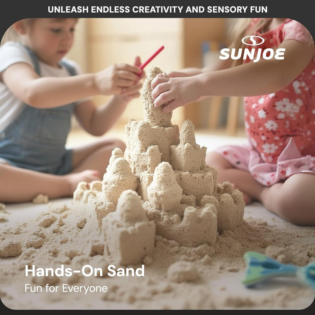 Sun Joe Silica Play Sand for Sandbox, Sensory Table & Garden Spaces, Ultra Fine, 20 Lb Bag - Indoor and Outdoor Natural Craft Accessory for Molding, Digging, Sculpting and Gardening, PLYSAND20