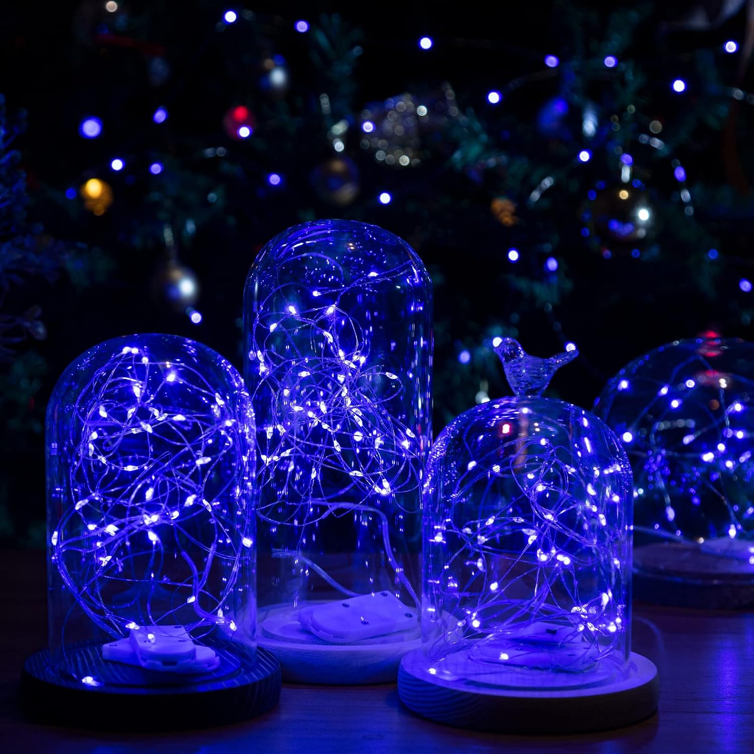 HXWEIYE 12 Pack 7ft 20LED Blue Fairy Lights Battery Operated for Mason Jar DIY Wedding Party Bedroom Patio Christmas Décor