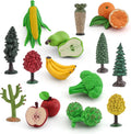 16PCS Artificial Fruit Vegetables Fake Fruits for Craft Realistic Plastic Trees Toys Stem Toys for Toddlers School Projects for Kids Sensory Bins Realistic Food Figurines
