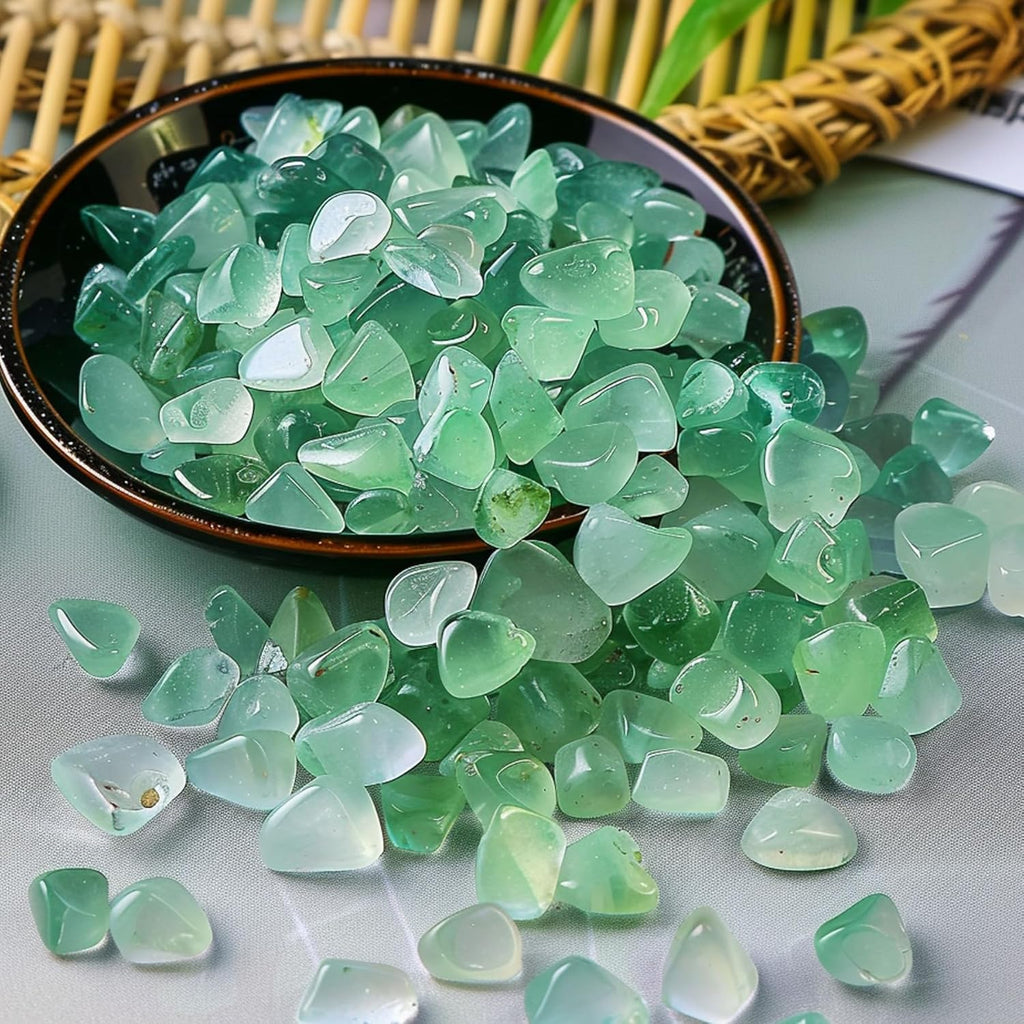 Polished Green Fluorite Crystal Chips Set, 0.4", 128 Pcs - Handpicked Tumbled Stones and Crystals Bulk for Healing, Reiki, Meditation, Witchcraft and Home Decor