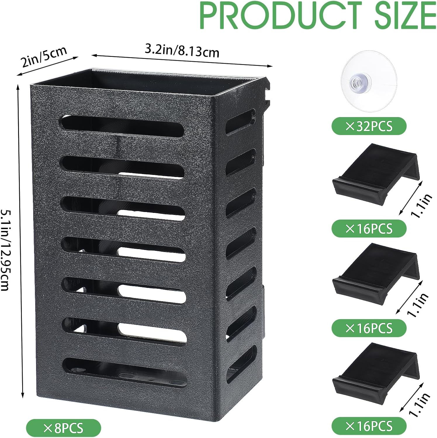 Aquarium Plant Holder, 8 PCS Plastic Fish Tank Plant Holder with Hooks and Suction Cups Hanging Aquatic Plant Holder for Fish Tank Aquatic Plant Accessories