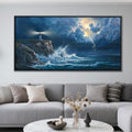 YDYSUNE Large Wall Art- Coastal Canvas Wall Decor Painting Navy Blue Picture ocean decor Lighthouse Artwork for Dining Room,Living Room,Bedroom Decoration Size 29x58 Inches