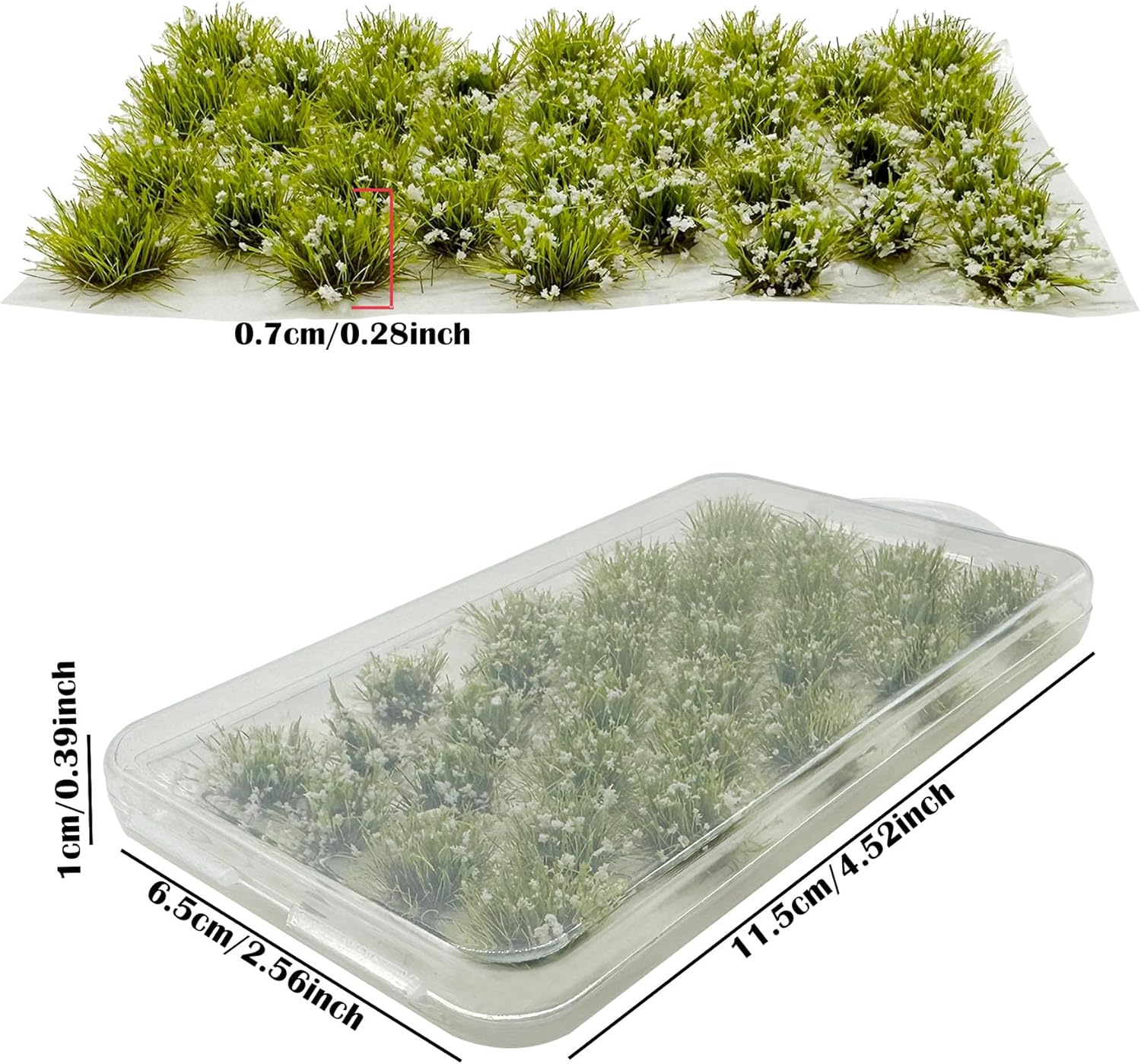 Woohome Static Grass Tuft Model Grass Tufts, 32 PCS Railway Artificial Grass White Bushy Tuft Flower Cluster Vegetation Groups for DIY Architecture Building Model Train Landscape Railroad Scenery