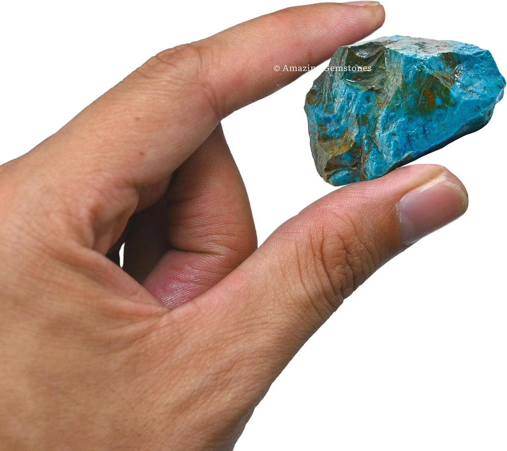Amazing Gemstone Chrysocolla Shattuckite Raw Crystals and Healing Stones, Natural Rocks for Tumbling - DIY Raw Stones and Crystals, 2 Pieces