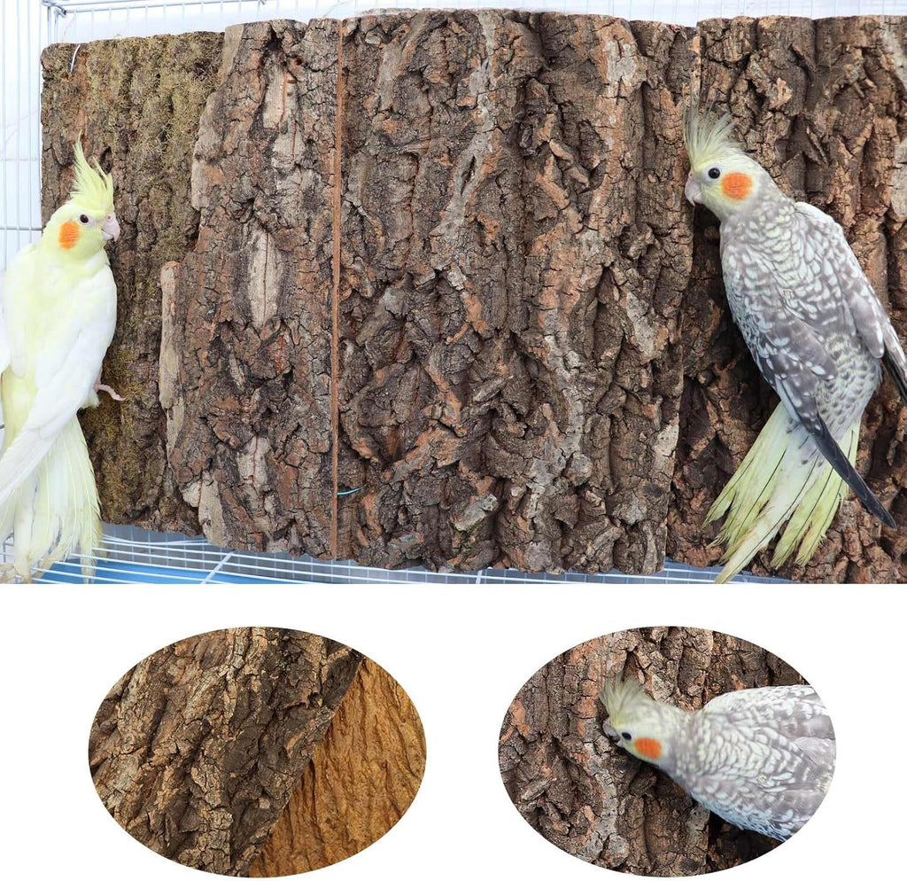 2 Pack 22 x 14 Inch 100% Natural Cork Perch, Bird Cork Seat Boards, Birdcage Bark Decor Accessories Toy for Birds Parakeets Budgie Parrot Cockatiel Hamster Guinea Pig Rat