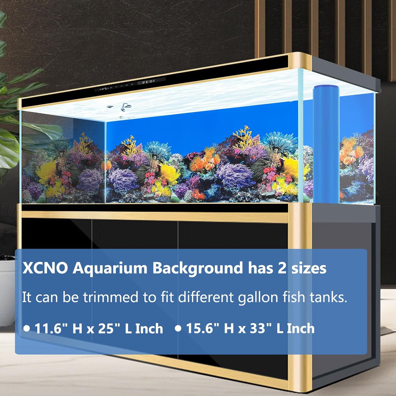 Fish Tank Background Sea Anemone Coral Theme Aquarium Background Poster Fish Backdrop for Aquarium Wallpaper Double-Sided Fish Tank Sticker Paper