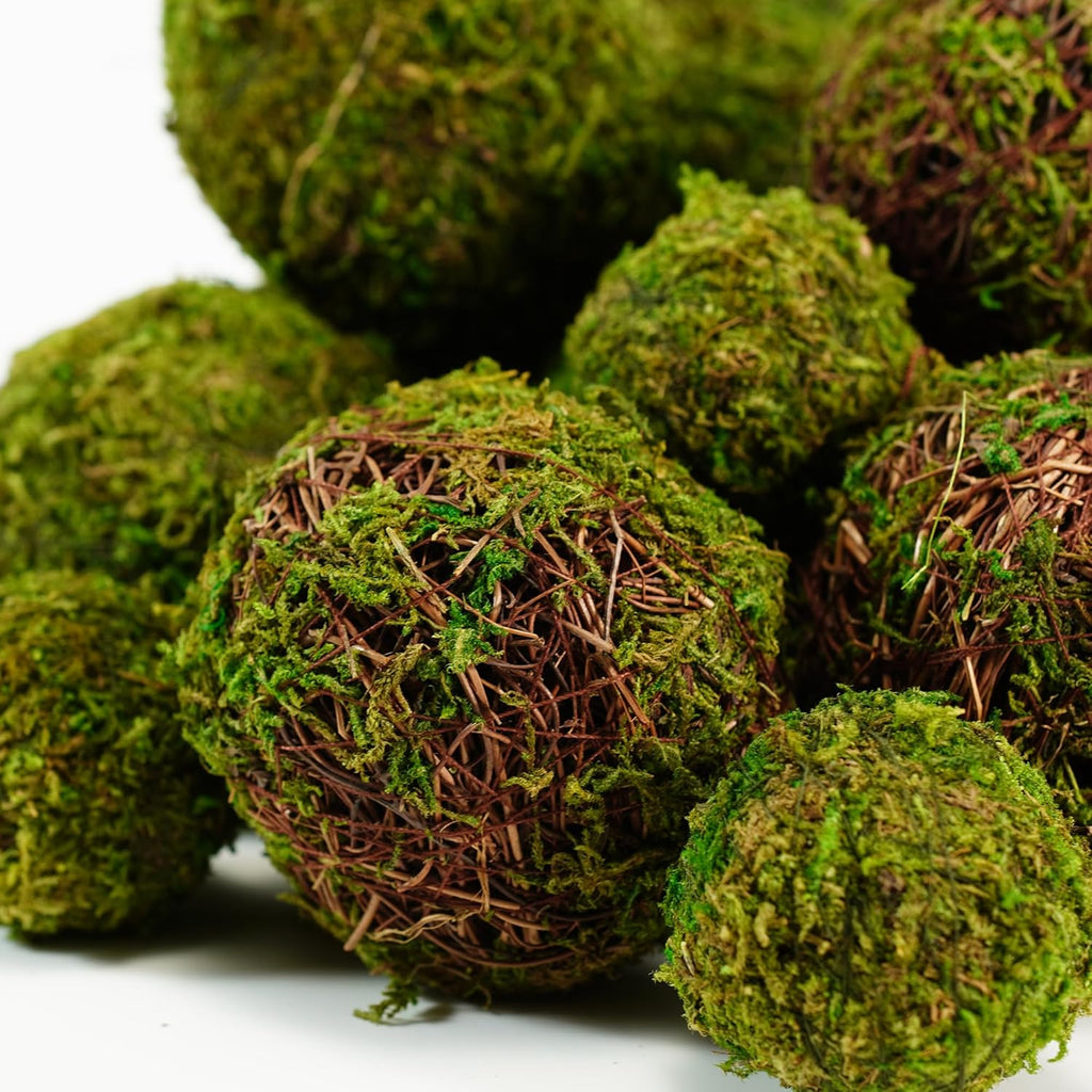 BYHER Decorative Moss Balls Set - 18pcs Fake Moss Balls for Bowl Fillers, Centerpiece Decor, Home Decor, Vase Fillers, Wedding Decor, Table Arrangements, Coffee Accents, DIY Crafts (Mix-Set of 18)