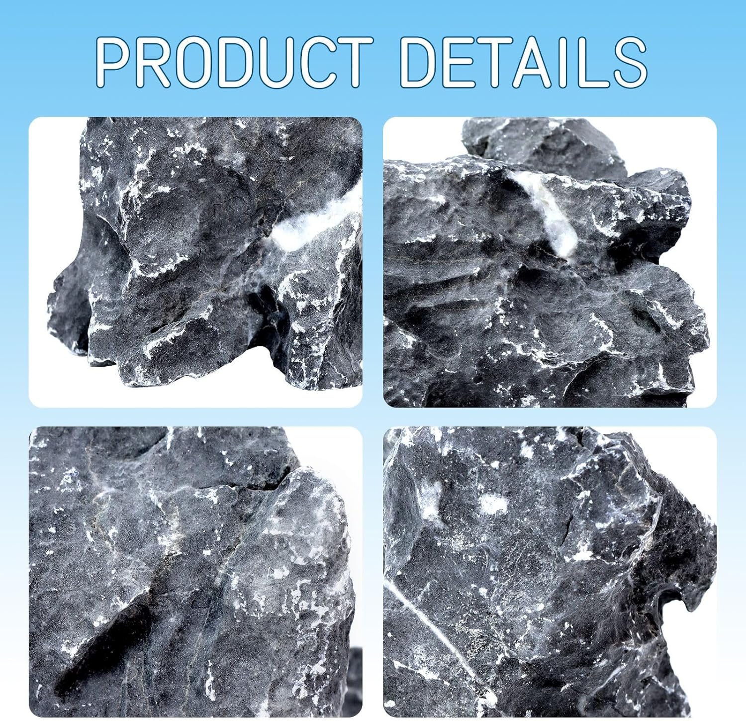 2.5lb Natural Seiryu Stones, Aquarium Rocks Decoration Aquascaping Stone Landscaping Model for Fish Tank Decor Terrariums Paludariums Reptile Enclosures Gardens, 2-6 inches