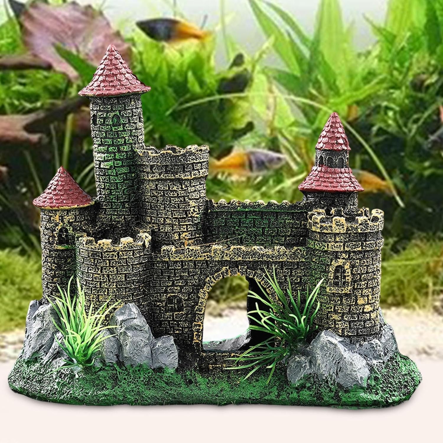 Castle Aquarium Decoration Fish Tank Ornament, Underwater,Aquarium Accessory, Architecture Collection Building Decor Shelter