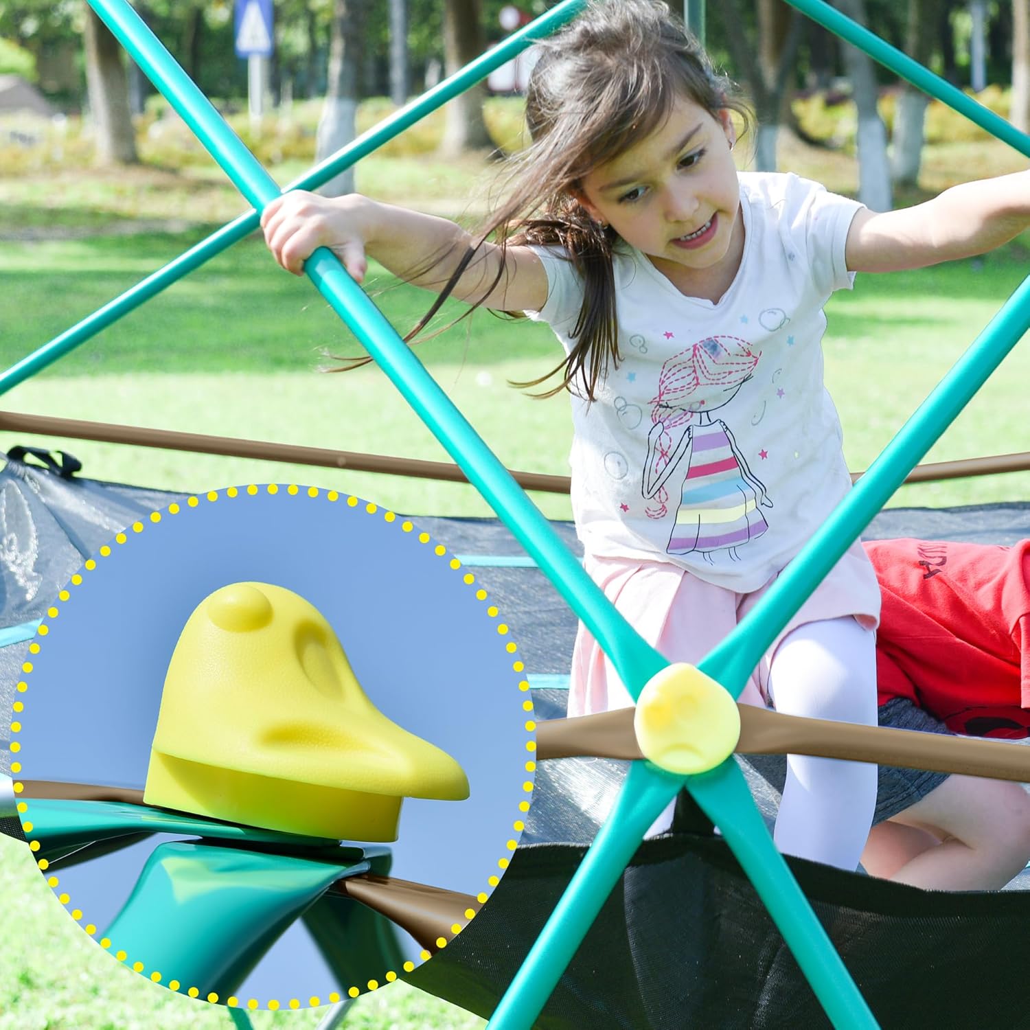 13 FT Climbing Dome for Kids 3 +, Geometric Dome Climber Play Center - Supports 1000LBS Outdoor Playset, Easy Assembly and Move